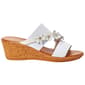Womens Italian Shoemakers Flowers Wedge Sandals - image 2