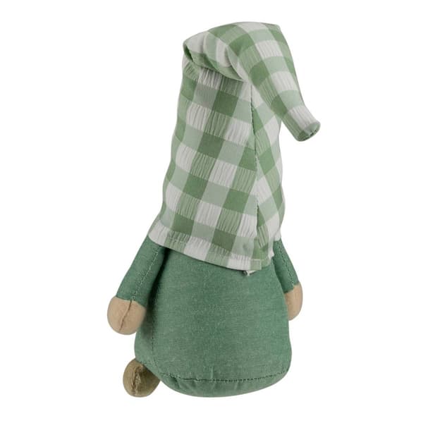 Northlight Seasonal Spring Gnome with Green Plaid Hat