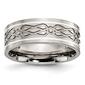 Mens Endless Affection(tm) Sterling Silver Inlay Celtic Knot Band - image 1