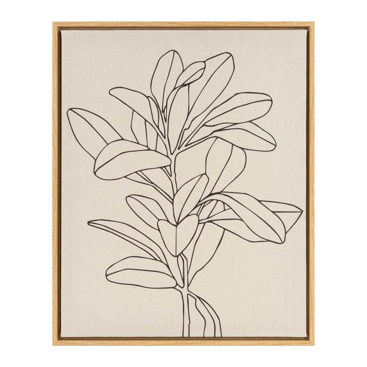 Artisan Home Leaves Outline II Canvas Wall Decor