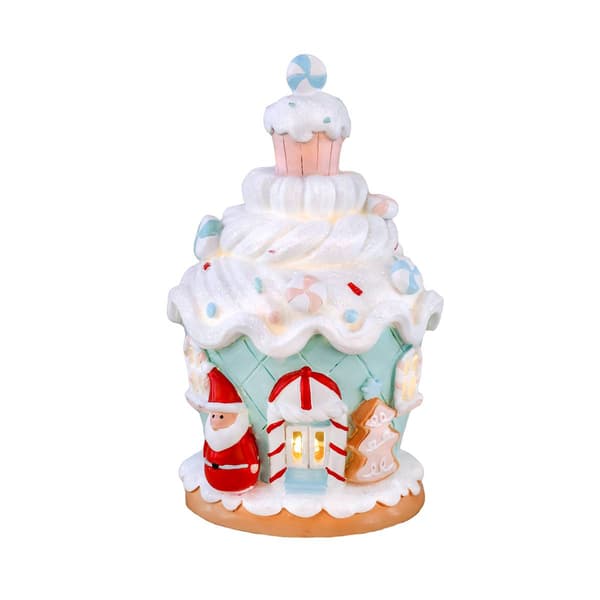 National Tree 8in. Santa Cake House w/ LED Lights - image 