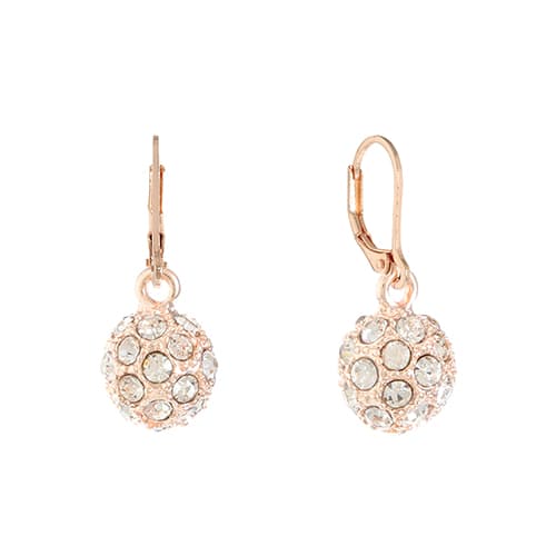 Gloria Vanderbilt Rose Gold-Tone & Crystal Ball Earrings - image 
