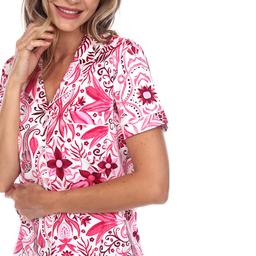 Womens White Mark 2pc. Tropical Peacock Pajama Set