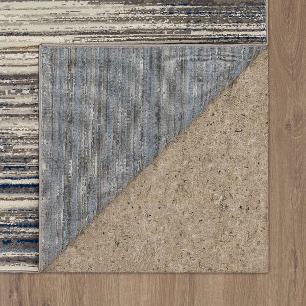 Mohawk Home Furie Stripe Grey/Dark Blue Area Rug