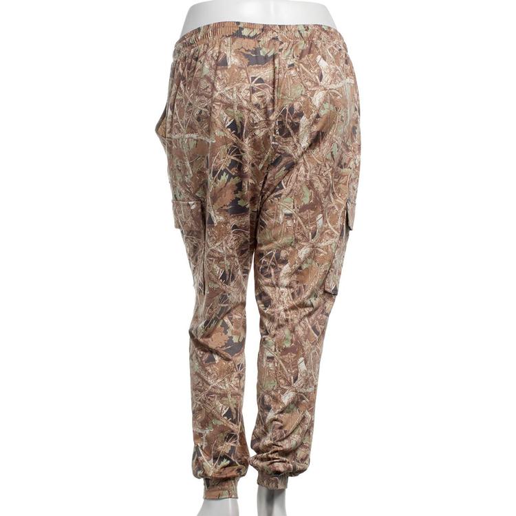 Juniors Plus No Comment Carpenter Cargo Joggers - Forest Camo