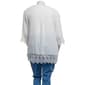 Plus Size NY Collection Solid Crochet Lace Cuff Pleated Cardigan - image 2