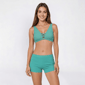 Womens Cupshe Solid Strappy Front Lace Up Bralette Swim Top - image 1