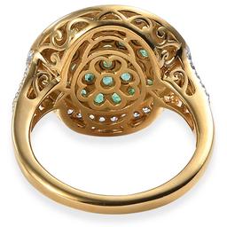 Gemstone Classics™ Emerald with White Zircon Cluster Ring