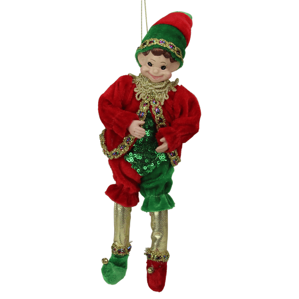 Northlight Bendable Elf in a Suit Hanging Christmas Ornament