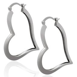 Gianni Argento 41mm Heart Hoop Earrings
