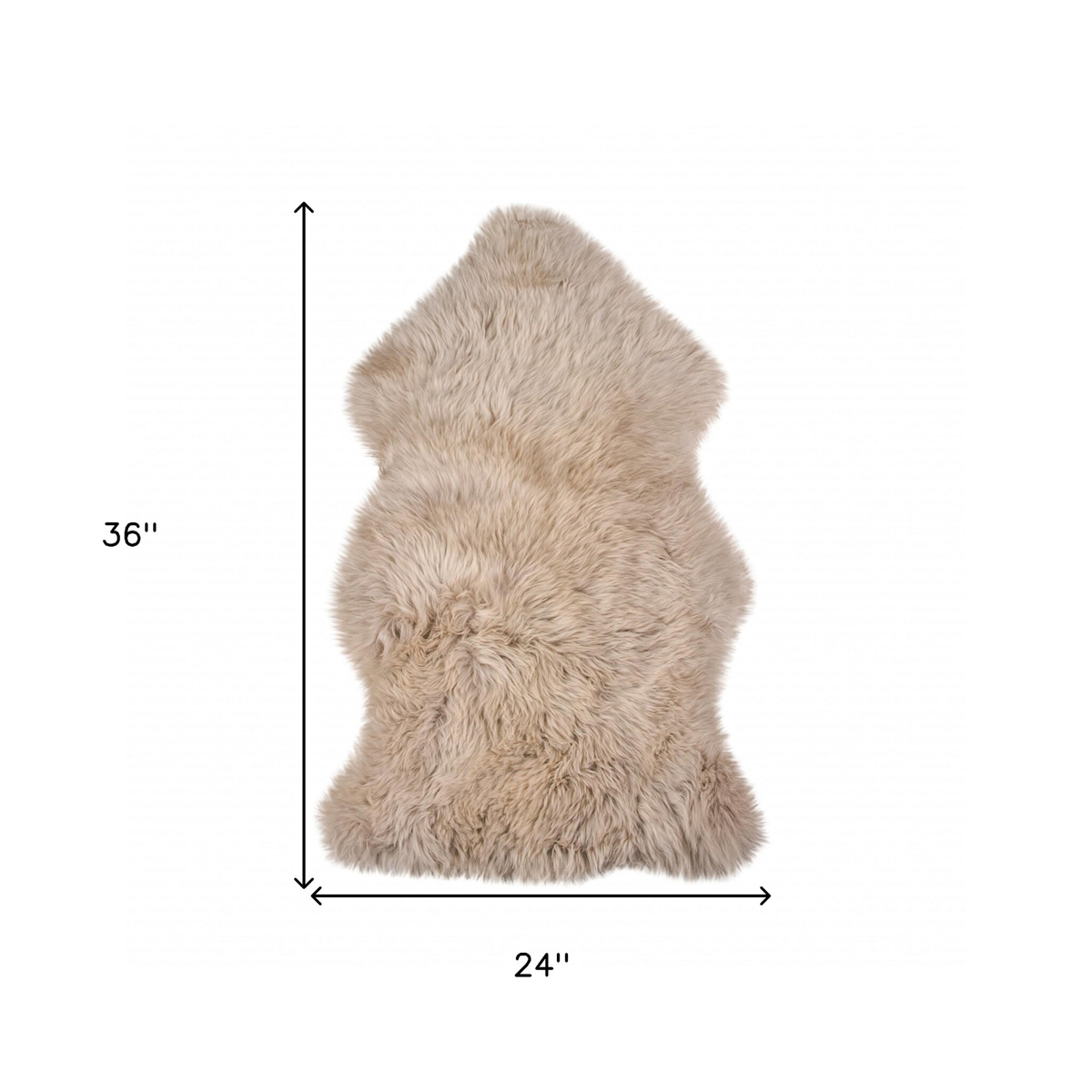HomeRoots Taupe Genuine Sheepskin Animal Print Shag Accent Rug
