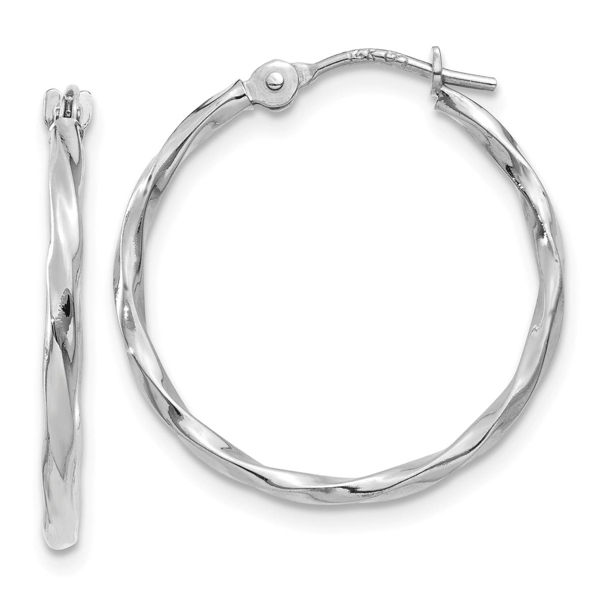 Gold Classics™ 14kt. White Gold Twist Hoop Earrings