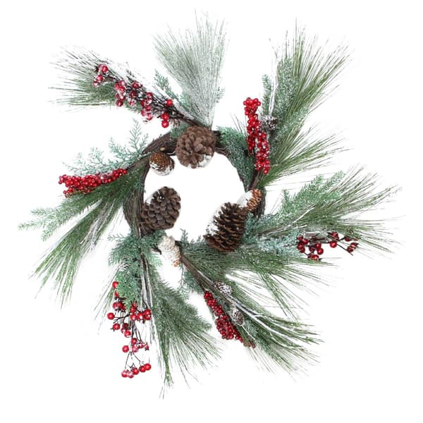 Northlight Berries w/ Pine Sprigs Artificial Christmas Wreath - image 