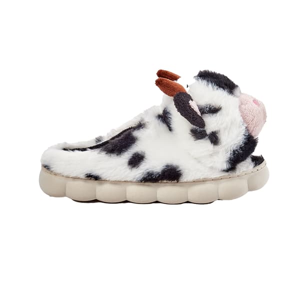 Womens Cloud Critters Cow Plush Slippers