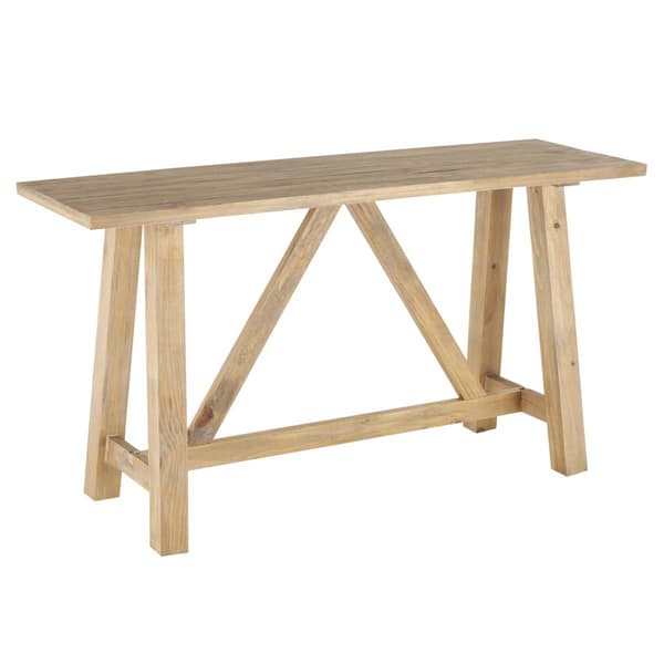 9th & Pike® Farmhouse Light Brown Wood Console Table