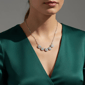 Saffron 3ctw. Moissanite Diamond Floral Cluster Necklace - image 5