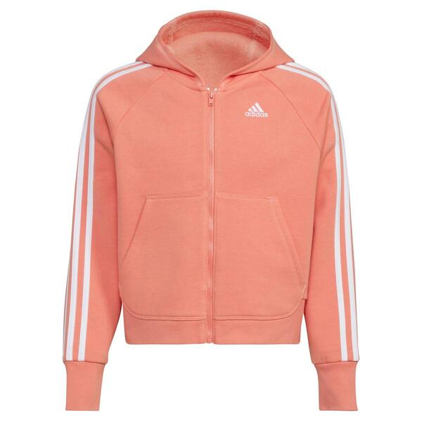 Girls &#40;7-16&#41; adidas&#40;R&#41; Essential 3 Stripe Hooded Fleece Jacket - image 