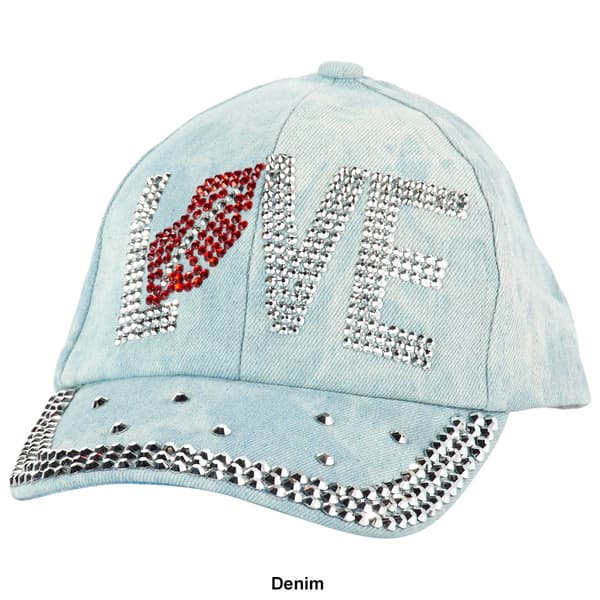 Womens Madd Hatter Love Bling Stones Baseball Cap