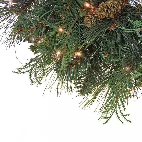 National Tree 24in. North Conway Wreath w/ 50 White LED Lights