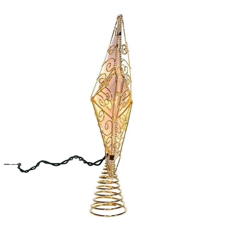 Kurt Adler UL 10-Light 8.5in. Gold Reflector Star Treetop