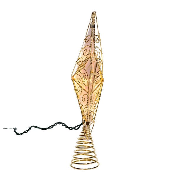 Kurt Adler UL 10-Light 8.5in. Gold Reflector Star Treetop