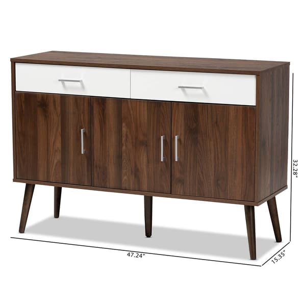 Baxton Studio Leena Two-Tone 2-Drawer Sideboard Buffet