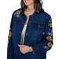Womens Alfred Dunner Tuscany Sunflower Embroidered Denim Jacket - image 4