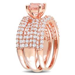 Gemstone Classics™ Morganite & Lab Created Sapphire Bridal Set