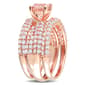 Gemstone Classics™ Morganite & Lab Created Sapphire Bridal Set - image 3