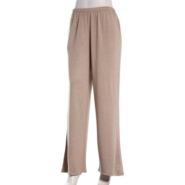Juniors Pink Rose Fleece Enzyme Wash Pull On Wide Leg Pants - image 