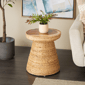 9th & Pike® Traditional Brown Banana Leaf Accent Table - image 2