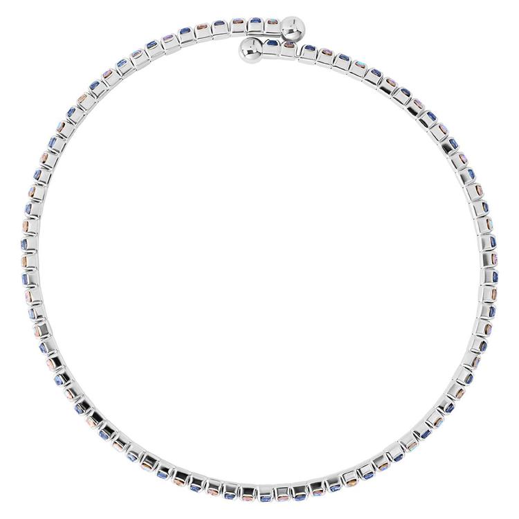 Athra Light Blue & Aurora Borealis Crystal Coil Bracelet