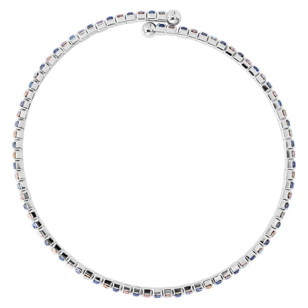 Athra Light Blue & Aurora Borealis Crystal Coil Bracelet