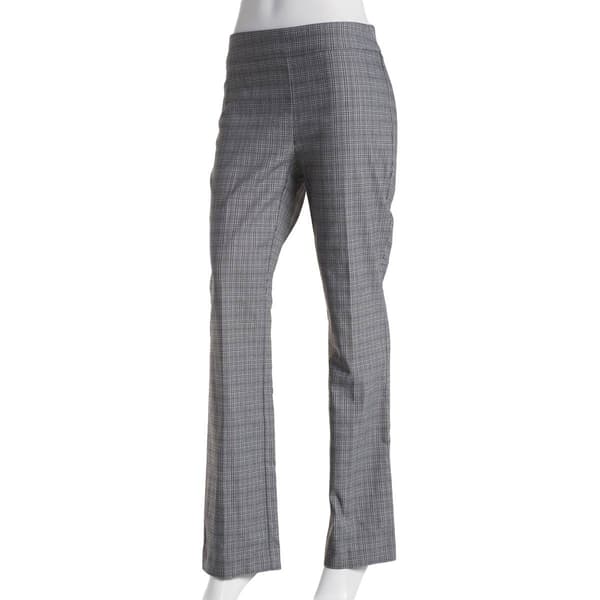 Womens Briggs Menswear Pull On Plaid Bootcut Pants - image 