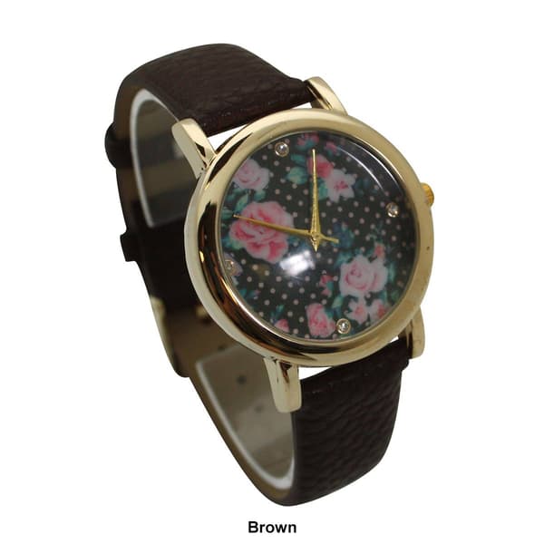 Womens Olivia Pratt&#8482; Solid Colors w/ Flower Details Watch -514265
