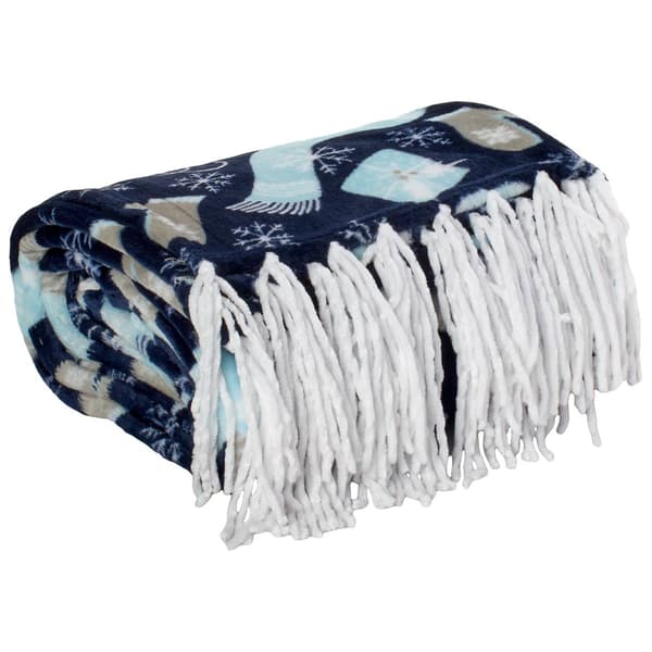 Mountain Ridge Time for Skating Fringe Popcorn Throw