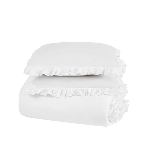 The Farmhouse by Rachel Ashwel Ruffled Washed Cotton 3pc. Comfor