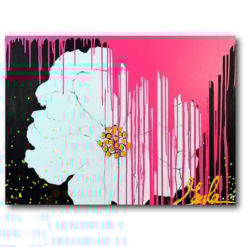 Courtside Market Mod Flowers Hot Pink Wall Art