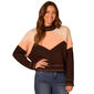 Womens Democracy Long Sleeve Turtleneck Placement Color Block Ar - image 1