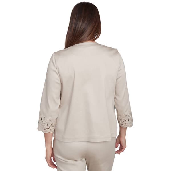 Petite Alfred Dunner Coming Up Roses Cut Out Floral Jacket