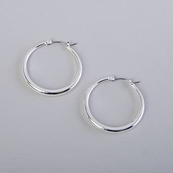 Chaps Classic Silver-Tone Hoop Earrings - Boscov's