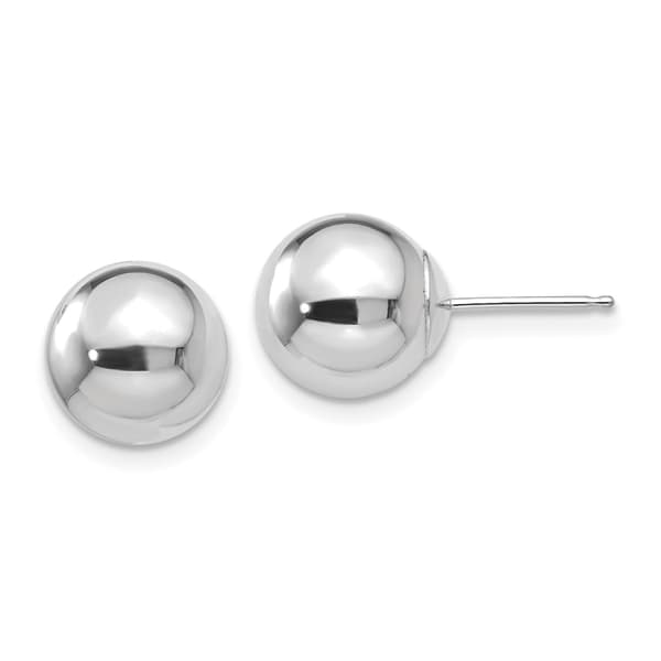 Gold Classics&#40;tm&#41; 14kt. White Gold 9mm Ball Stud Earrings - image 