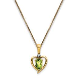 Gemstone Classics(tm) 14kt. Peridot Diamond Pendant Necklace