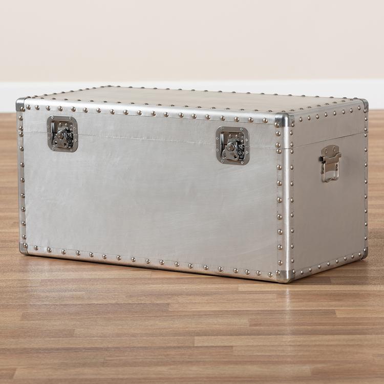 Baxton Studio Serge Metal Storage Trunk