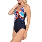 Womens Christina Blue Floral Side Tie One Piece Swimsuit - image 2