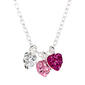 Kids Sterling Silver Crystal Triple Heart Necklace - image 1