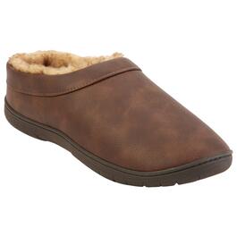 Mens Haggar(R) Faux Leather Clog Slippers