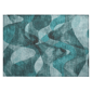 HomeRoots Teal Abstract Non Skid Indoor Outdoor Accent Rug - image 2