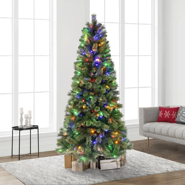 Puleo International 7.5ft. Pre-Lit Pine Christmas Tree