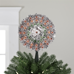 Northlight 8in. Pre-Lit Silver Starburst Christmas Tree Topper